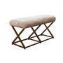 Atelier Del Sofa Capraz Pelush Banco Oro Blanco 100cm Ancho x 50cm Alto x 40cm Profundo